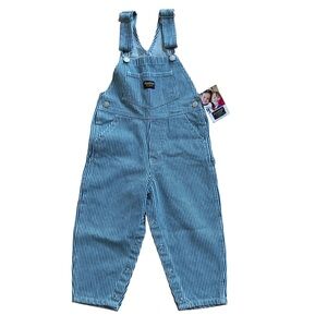 NEW! OshKosh B'gosh Blue and White Striped Overalls